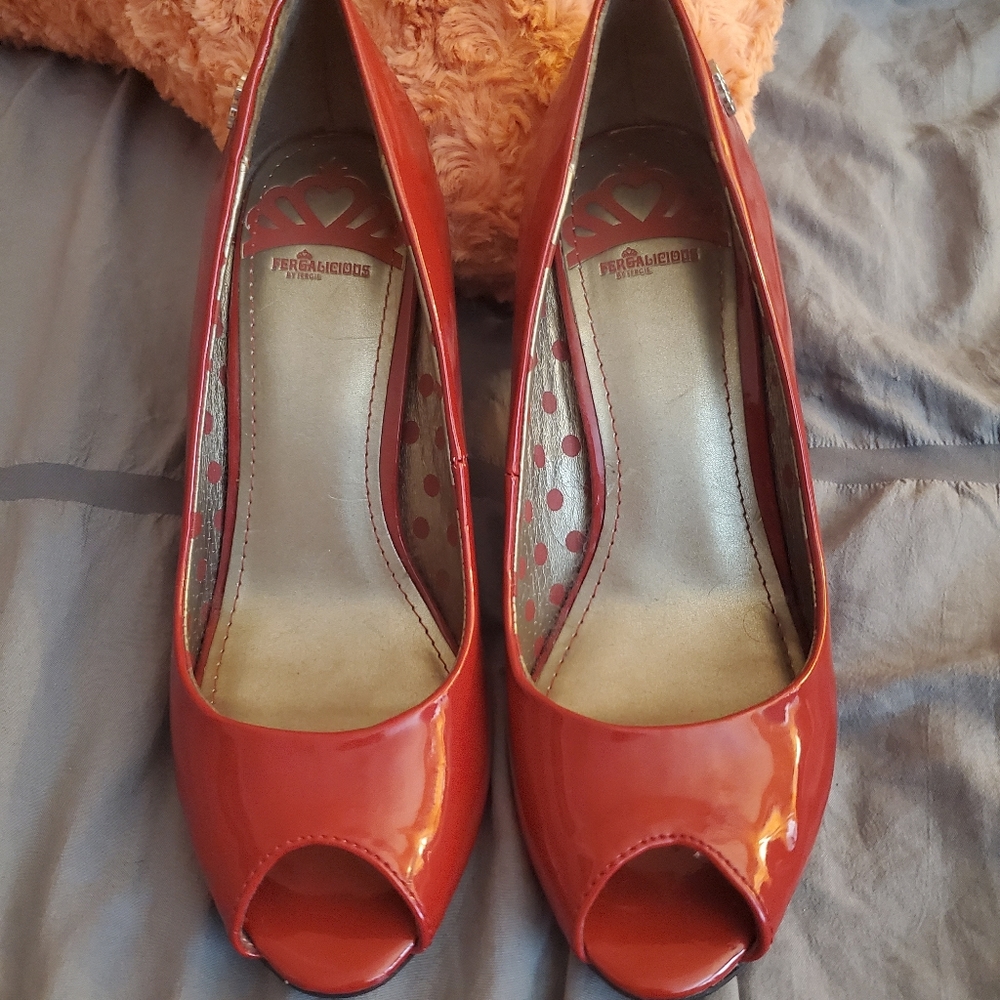 Fergie patent leather heels
